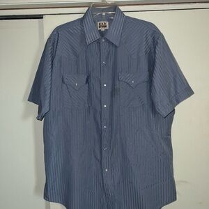 Ely Cattleman Striped Blue Button Down Shirt